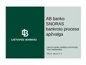 AB banko Snoras bankroto proceso apžvalga