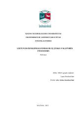 Lietuvos pensijiniai fondai ir jų įtaka valstybės finansams