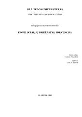 Konfliktai, jų priežastys, prevencija