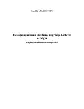 Tiesioginių užsienio investicijų migracija Lietuvos atžvilgiu
