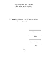 UAB “Džinsų pasaulis“ įmonės verslo planas