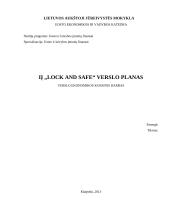 IĮ ,,Lock and safe“ verslo planas