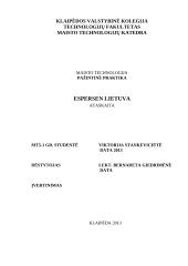 Pažintinė praktika Espersen Lietuva 1 puslapis