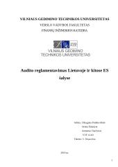 Audito reglamentavimas Lietuvoje ir kitose ES šalyse 