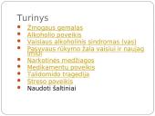 Alkoholio, tabako, narkotinių medžiagų, medikamentų bei streso poveikis žmogaus gemalui  2 puslapis