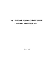 AB „Swedbank“ paslaugų kokybės analizė: vartotojų nuomonių tyrimas