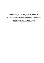 Finansų baigiamosios profesinės veiklos praktikos ataskaita 