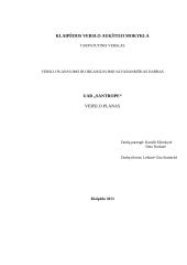 UAB „Santrope“ verslo planas