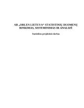 AB „Orlen Lietuva“ statistinių duomenų rinkimas, sisteminimas ir analizė