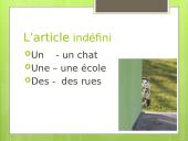 L’article indéfini / défini 2 puslapis