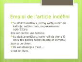 L’article indéfini / défini 6 puslapis
