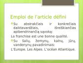 L’article indéfini / défini 8 puslapis
