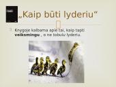 Knygos pristatymas "Kaip būti lyderiu" 4 puslapis