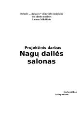 Verslo planas: nagų dailės salonas 1 puslapis