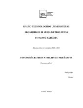 Finansinės rizikos atsiradimo priežastys