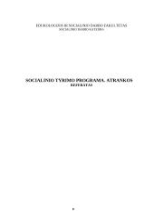 Socialinio tyrimo programa. Atrankos