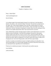 Erasmus cover letter example