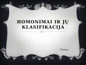 Homonimai ir jų klasifikacija