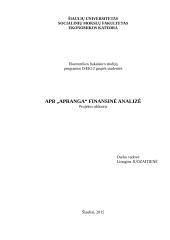 APB "Apranga" finansų analizė