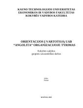 Orientacijos į vartotoją organizacijoje tyrimas
