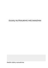 Dulkių nutraukimo mechanizmai