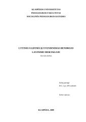 Lytinio ugdymo įgyvendinimas bendrojo lavinimo mokykloje 1 puslapis