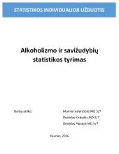 Alkoholizmo ir savižudybių statistikos tyrimas 