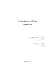 Food Additives Problems