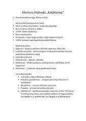 Martynas Mažvydas "Katekizmas" konspektas