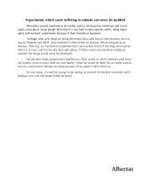 Experiments which cause suffering to animals can never be justified