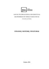 Finansų sistemų ypatumai