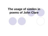 The usage of similes in poems of John Clare