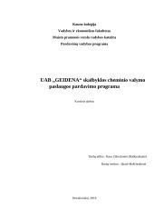 UAB „GEIDENA“ skalbyklos cheminio valymo paslaugos pardavimo programa 1 puslapis