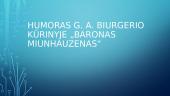 Humoras G. A. Biurgerio kūrinyje „Baronas Miunhauzenas“