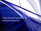 Dujų chromatografija ir jai taikomi detektoriai