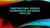 Tarptautinio verslo kompanijos aplinkos analizė