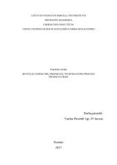 Skystųjų farmacinių preparatų technologinio proceso projektavimas