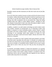 Schools should encourage creativity