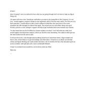 informal letter to Sam about school, motivation and suggestions 