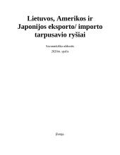 Lietuvos, Amerikos ir Japonijos eksporto ir importo tarpusavio ryšiai