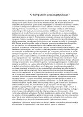 Ar kompiuteris geba mąstyt, jausti?