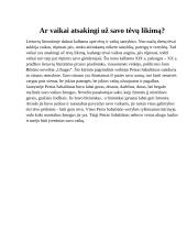 Ar vaikai atsakingi už savo tėvų likimą? 