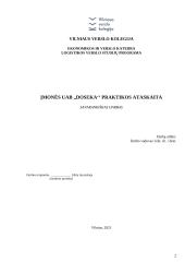 UAB ,,Doseka'' įmonės praktikos ataskaita 2 puslapis