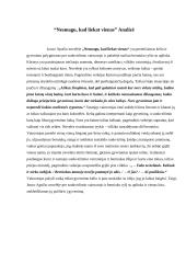 J. Apučio “Nesmagu, kad liekat vienas” analizė