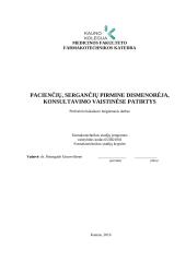 Pacienčių, sergančias pirmine dismenorėja, konsultavimo vaistinėse patirtys