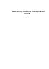 Thomas Nagel „Ką visa tai reiškia? Labai trumpas įvadas į filosofiją.“