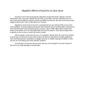 Negative effects of tourism on your town