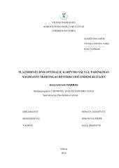 Plazmidinės DNR optimalių karpymo sąlygų parinkimas naudojant skirtingas restrikcijos endonukleazes