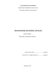 Mechanizmų ir mašinų analizė