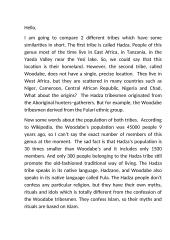 Comparisation (2 different tribes)